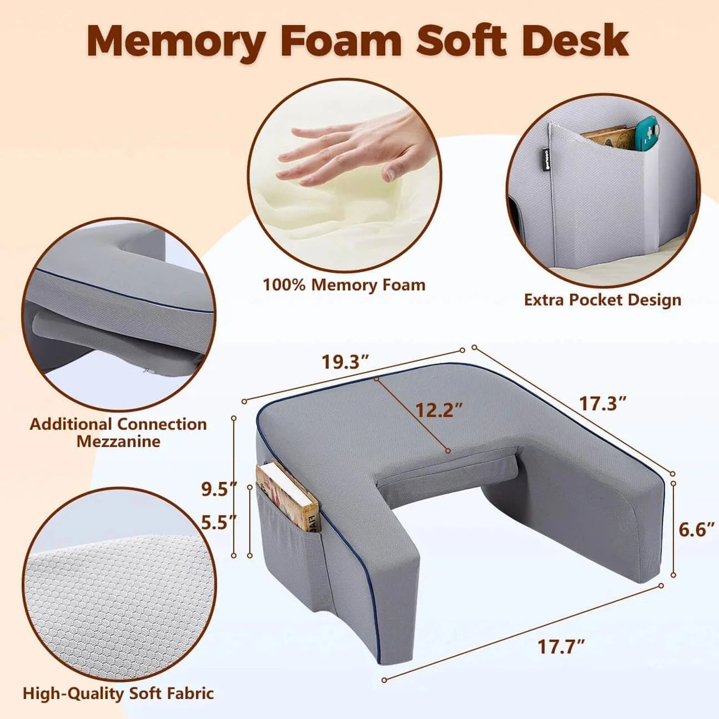 Reading Lap Pillow Laptop Desk for Bed