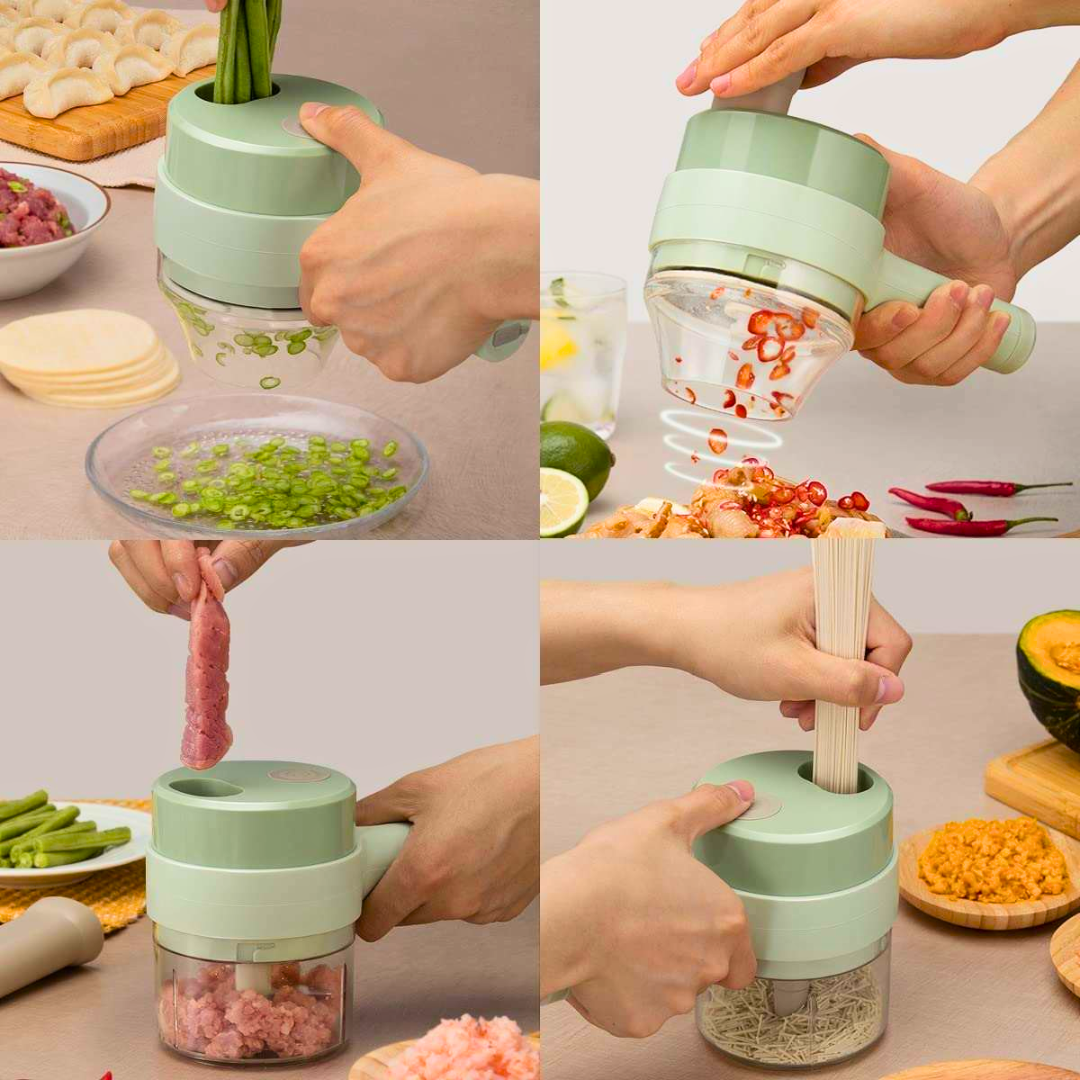 QuickChop - Trådlös 4 i 1 grönsaksskärare för enkel matlagning