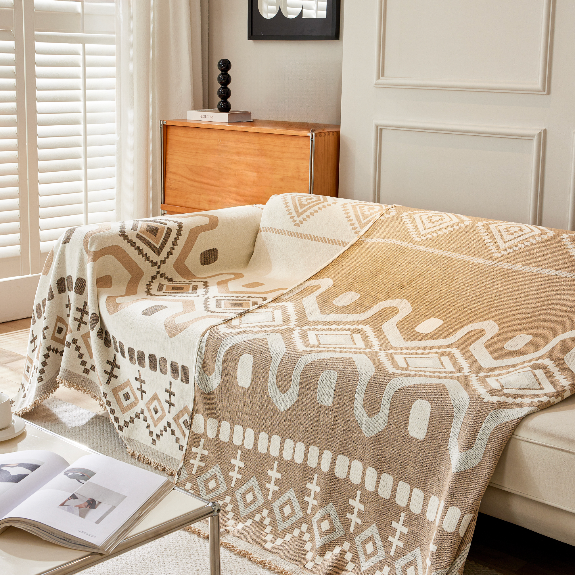 Geometrisk Boho Sofföverdrag - Modern, Stilig & Hållbar Soffa Skydd