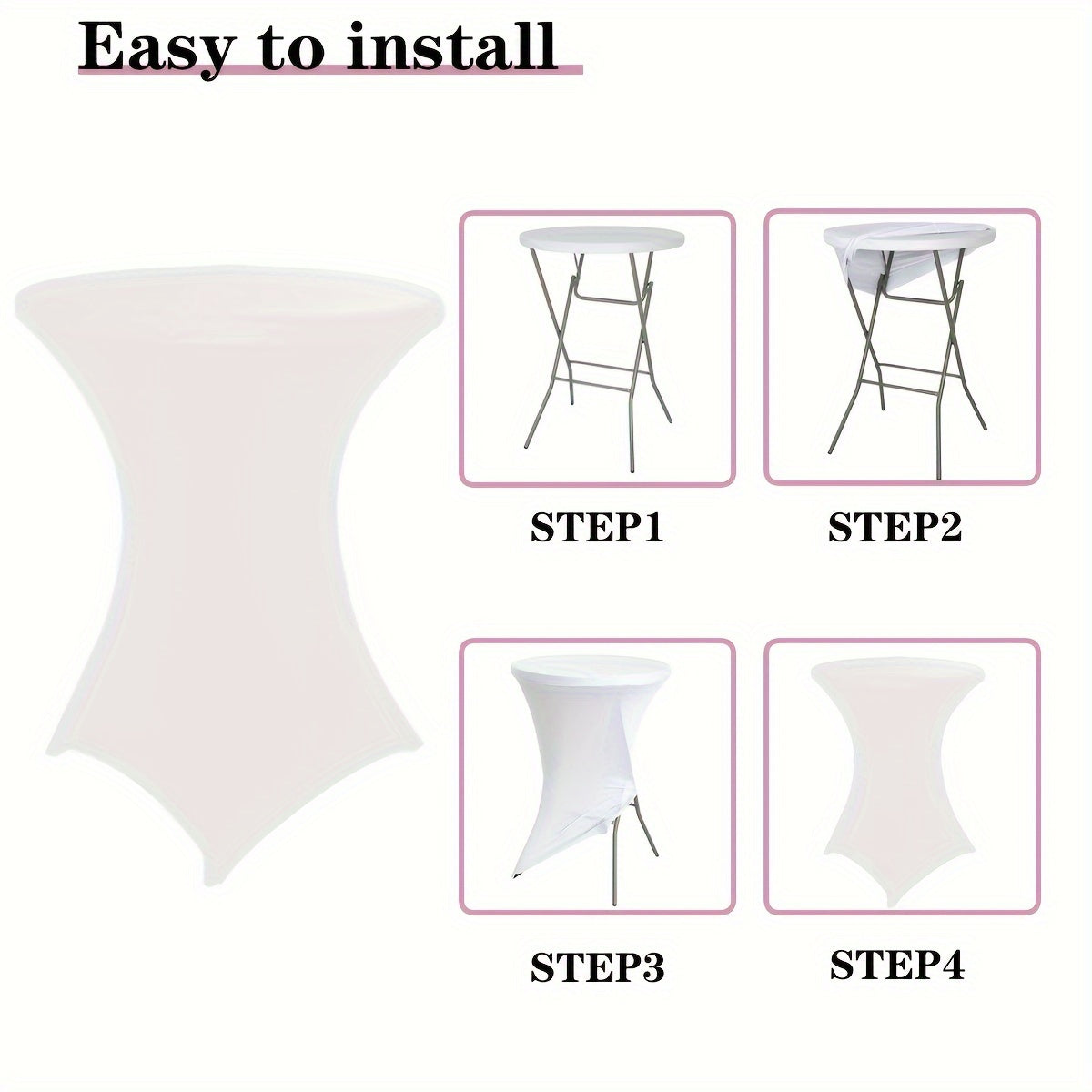 Stretchy Cocktail Table Covers - Solid Color, Ideal for Partyn och Evenemang