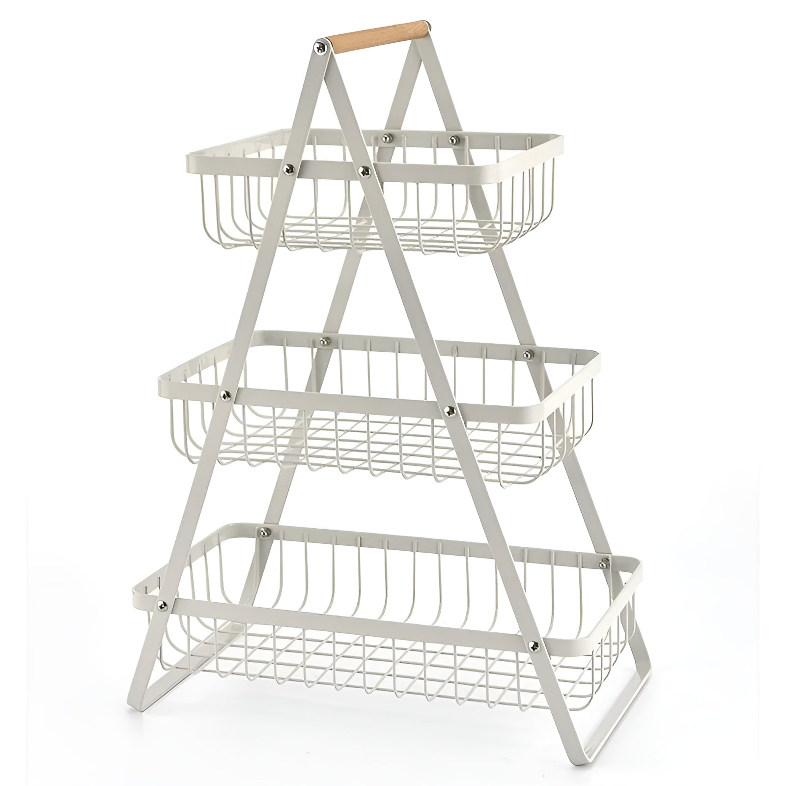 3-stegs fruktställ i metall – Platsbesparande och dekorativt | Idealiskt för kök och matbord