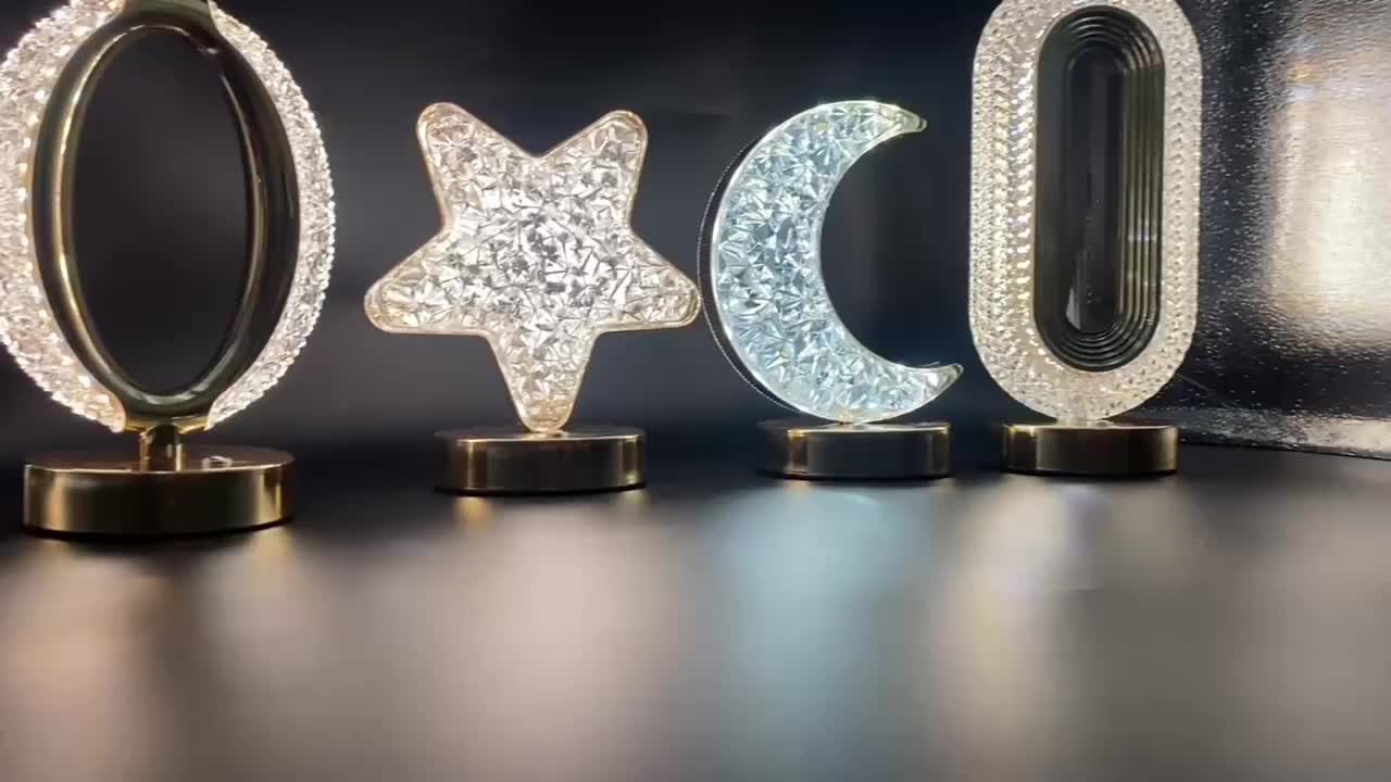 SterLamp - Dimbart Kristallbordslampa med Touchkontroll