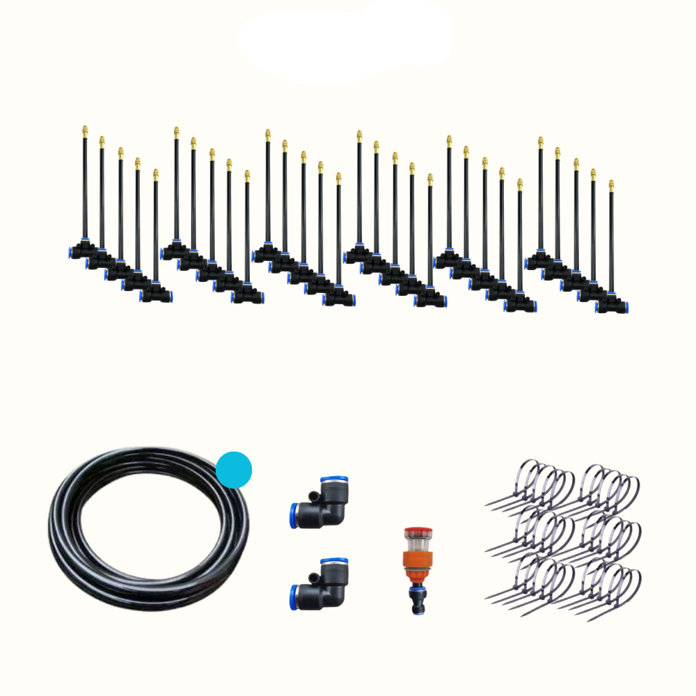 Carvallo AutoFlow Automatisk bevattningssystem Trädgård | Programmerbar & Vattensparande | Med regnsensor | Robust kopparmunstycken