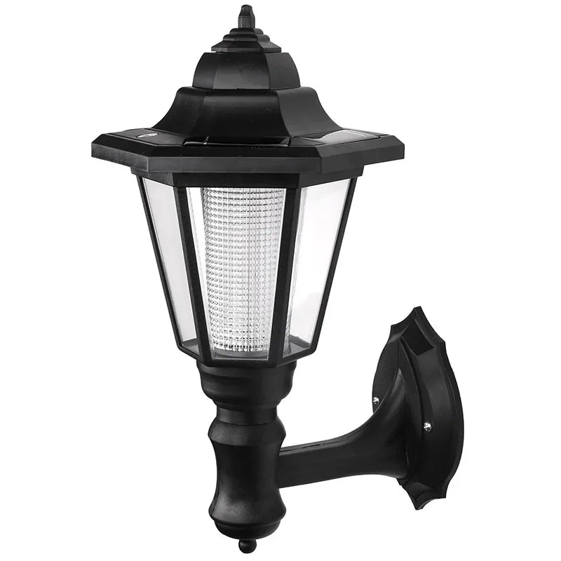 Solar trädgårdslampa med LED – utomhusbelysning för terrass och trädgård i klassisk lampdesign
