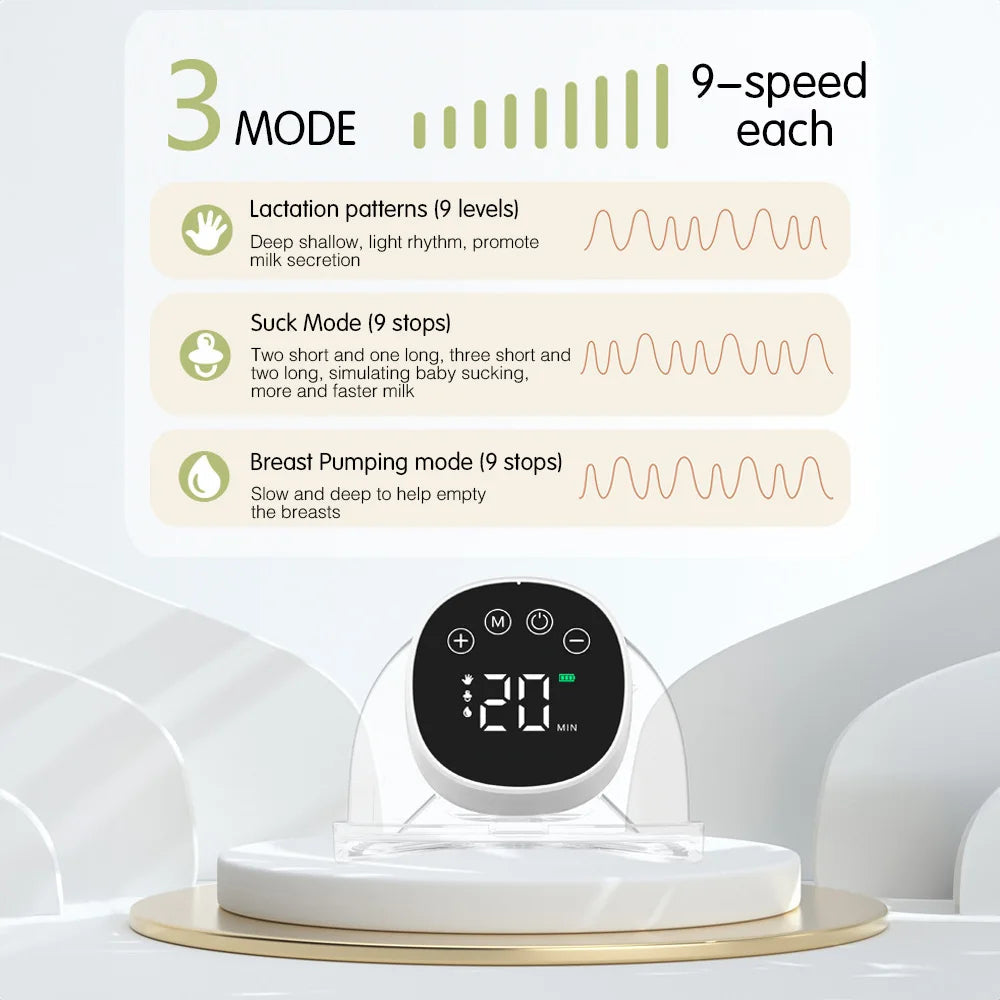 Bärbar elektrisk bröstpump med 180ML kapacitet