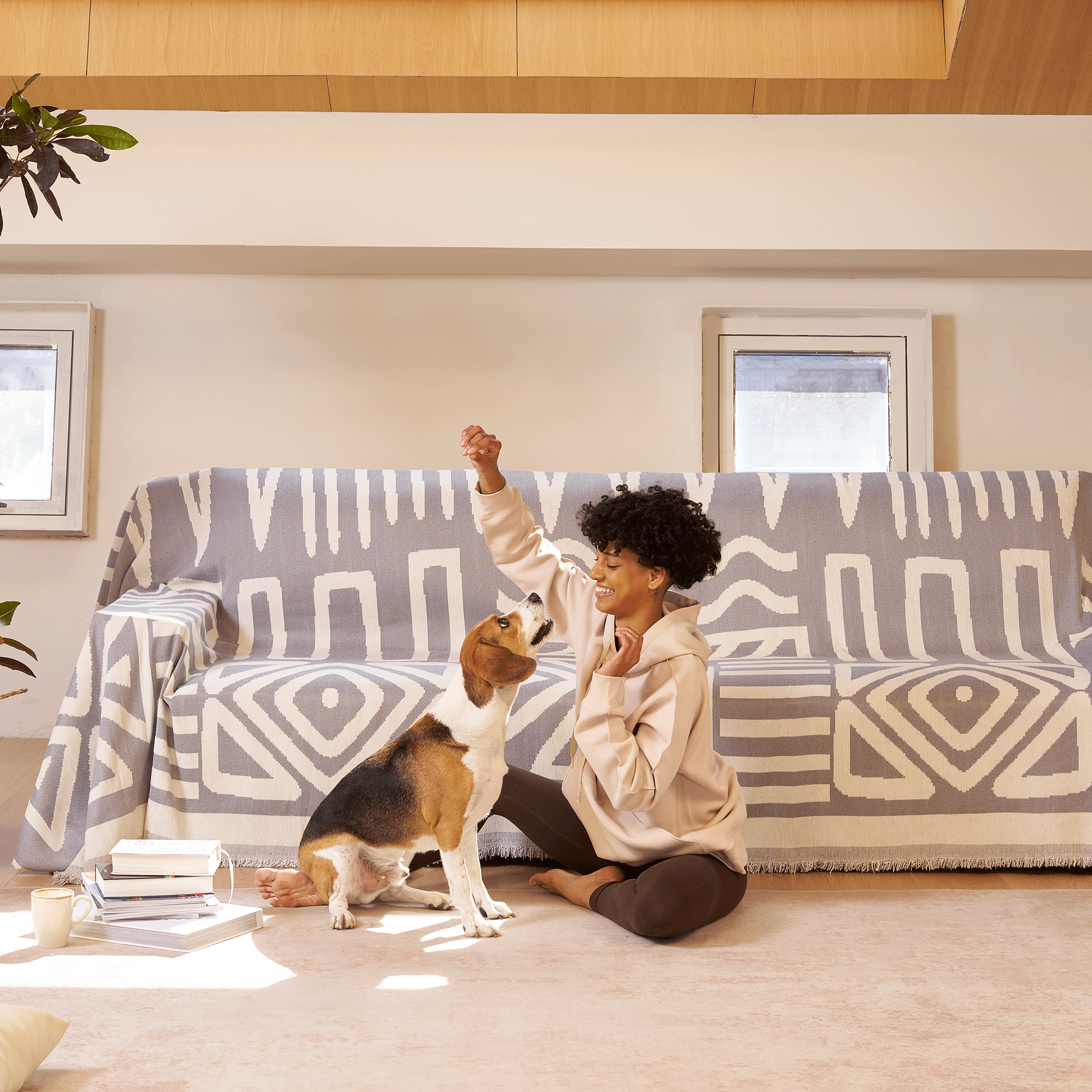 Geometrisk Boho Stil Soffa/Söngtäckning