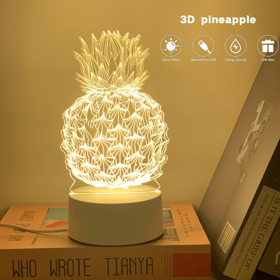 PineGlow - Ananas 3D LED Nattlampa