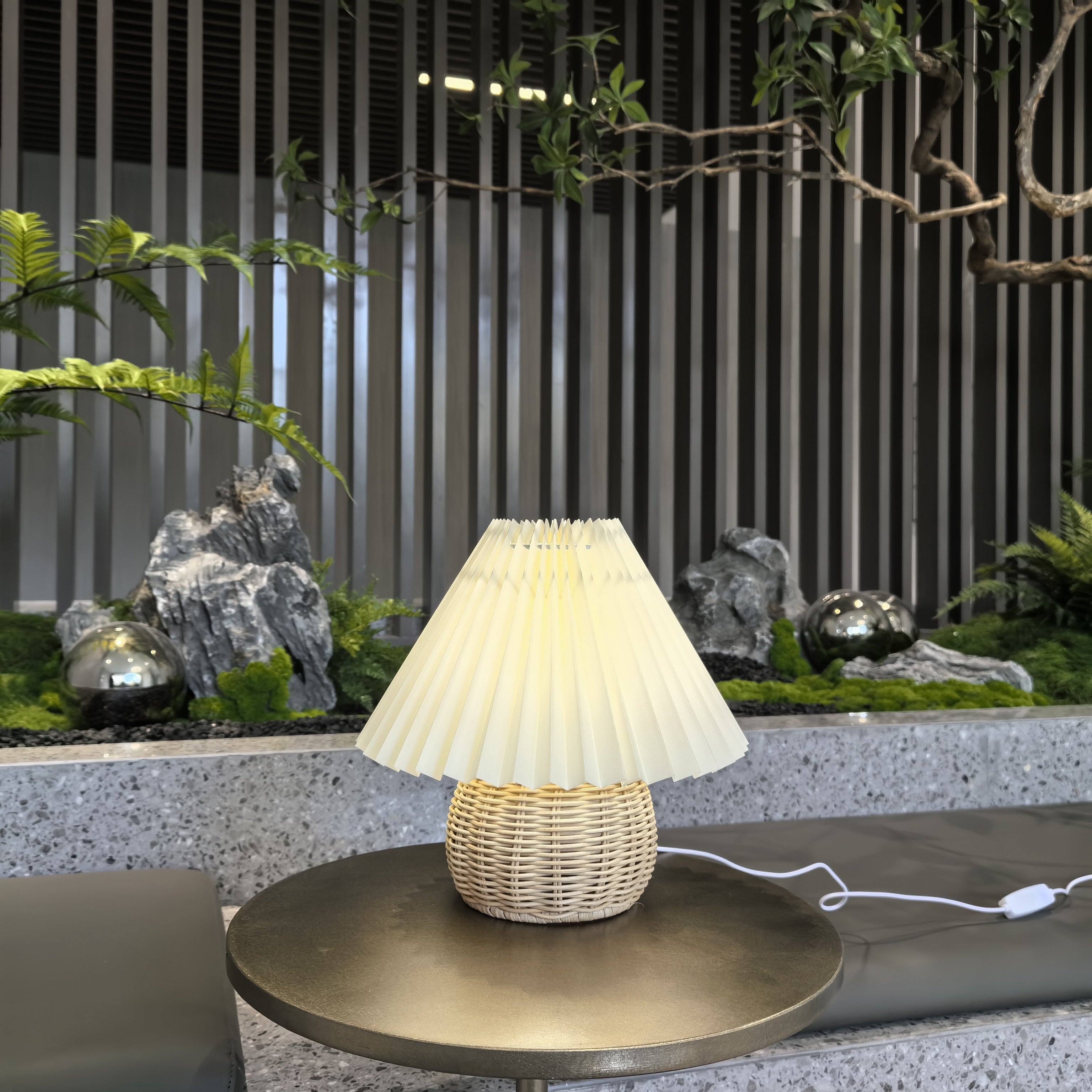 Bambu Vävd Bordslampa - Mysig och Finslipad Design
