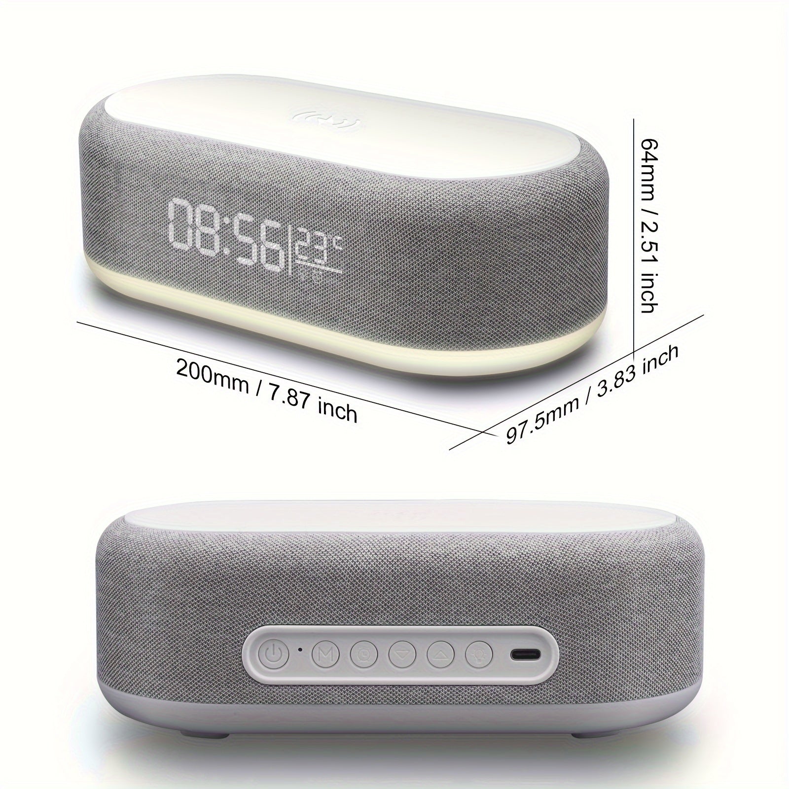 Trådlös laddare väckarklocka med nattljus