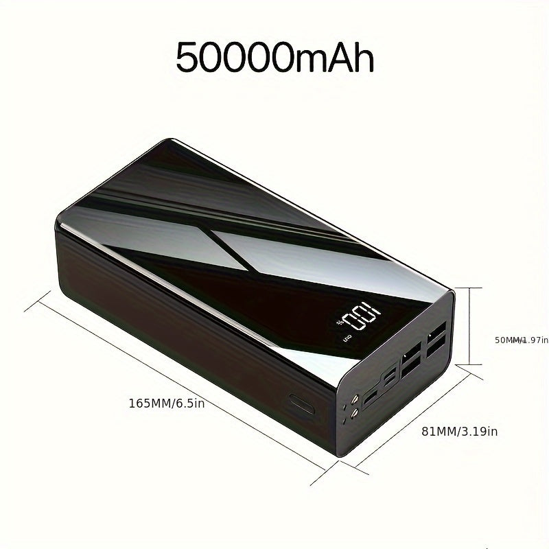 50000mAh Power Bank Snabb Laddning LED Display Ficklampa