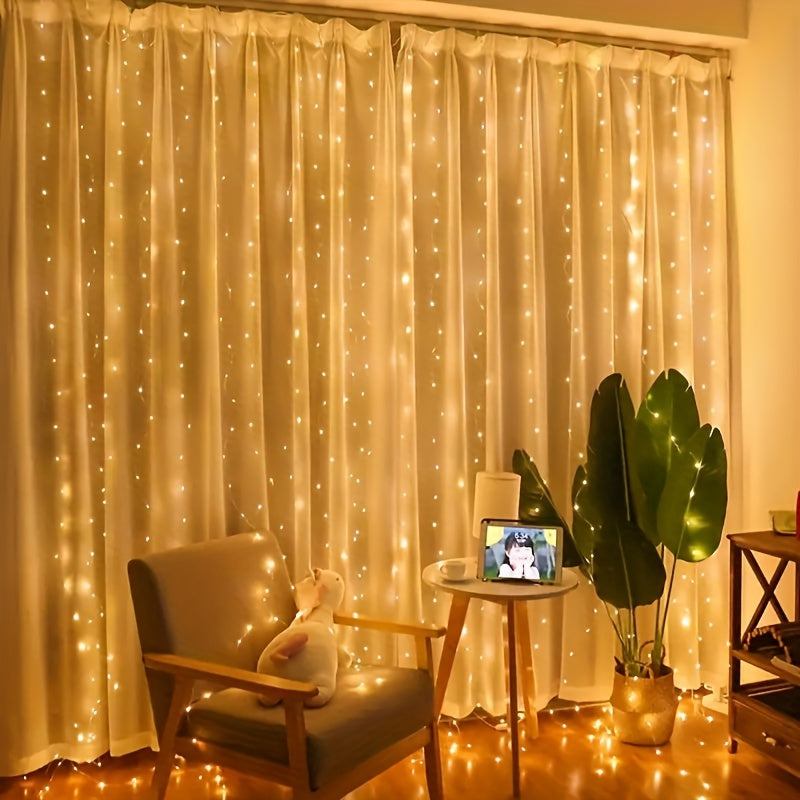 Fairy Lights Gardin Varmvit LED USB Set