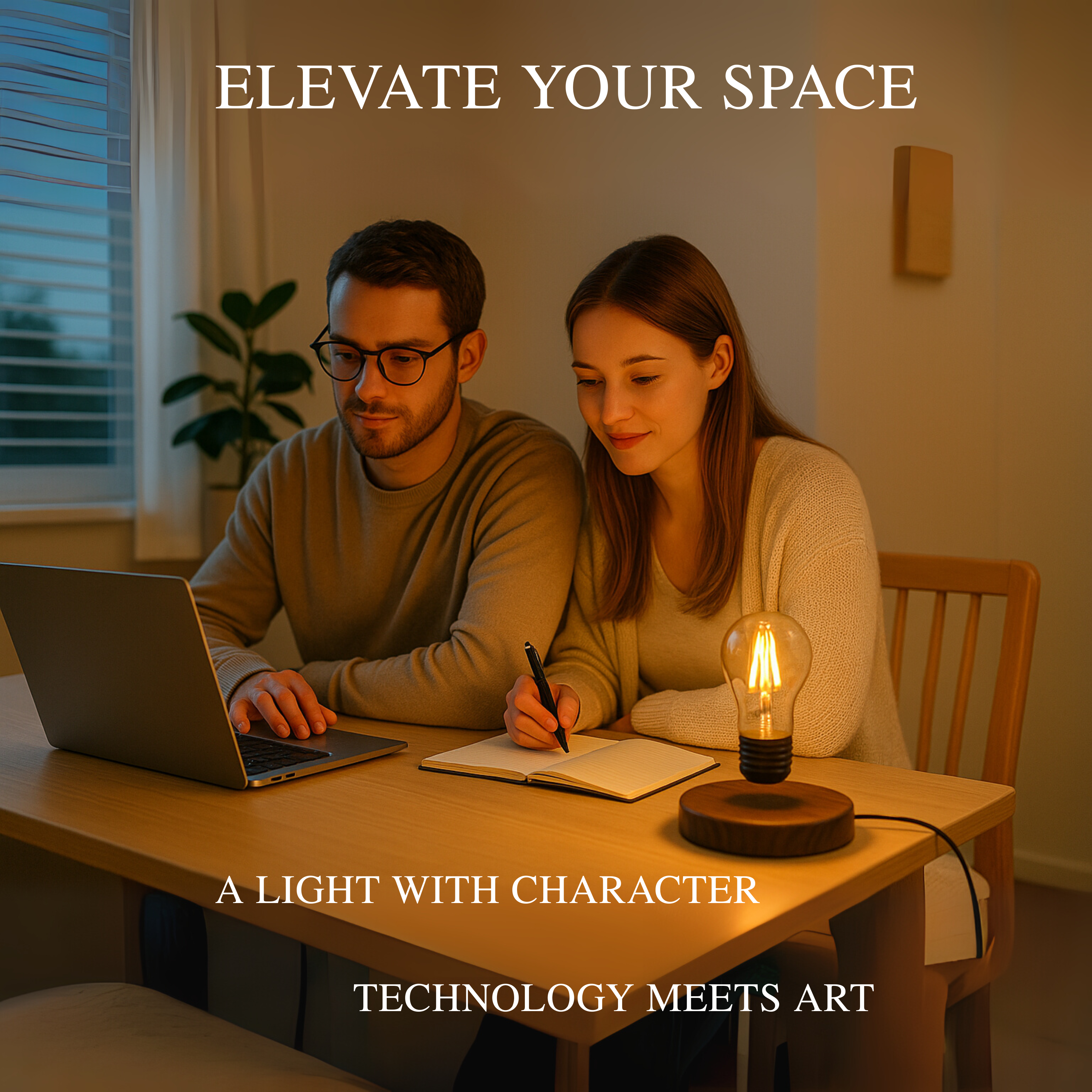 AURAFLOAT – Svävande LED-lampa med magnetupphängning och touchkontroll