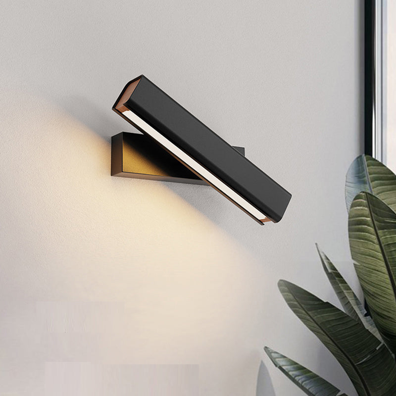 Aqsa Modern LED Vägglampa Inre Dimmbar Rektangulär Metall/Trä Vardagsrum