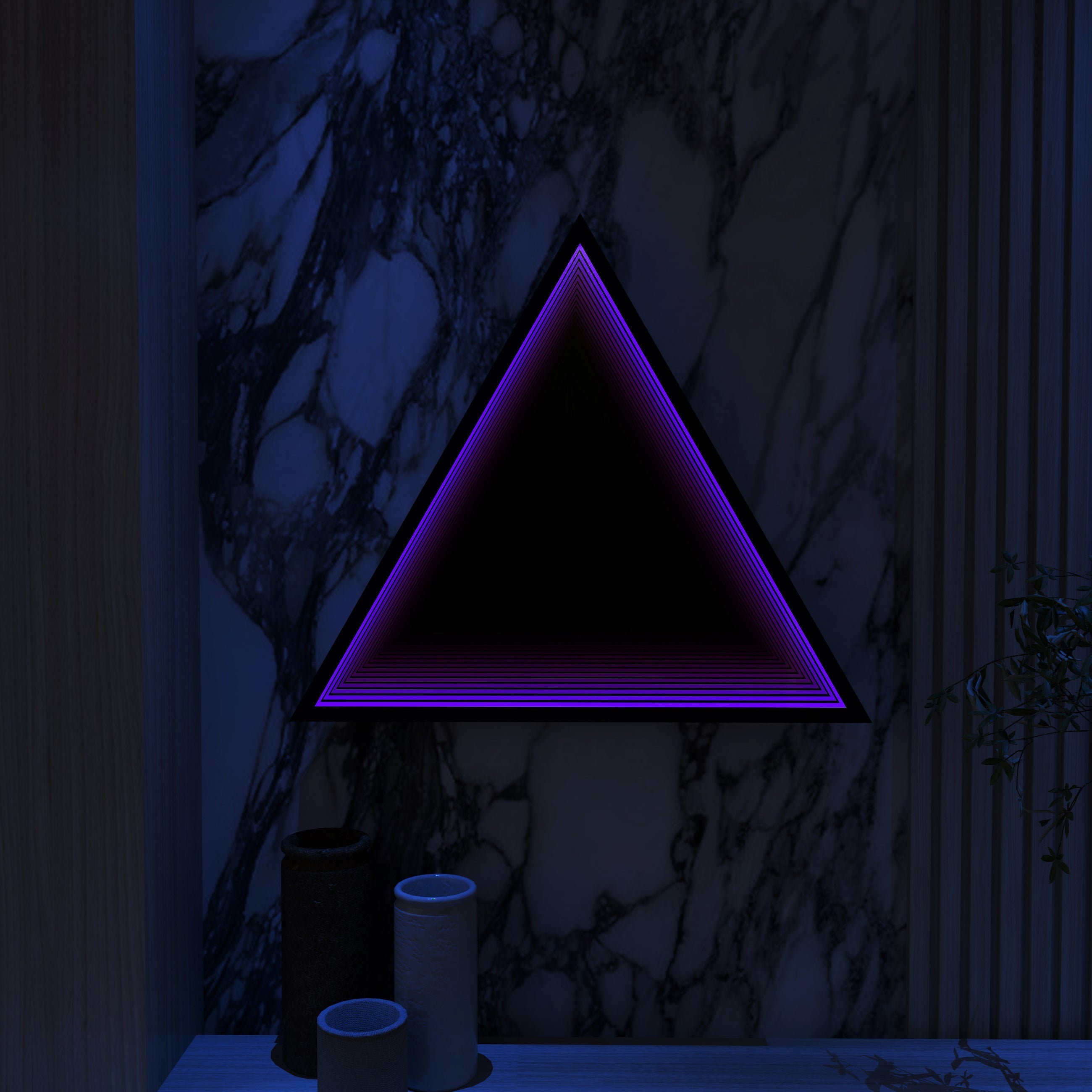 3D Triangel Oändlighet Spegel Vägglampa