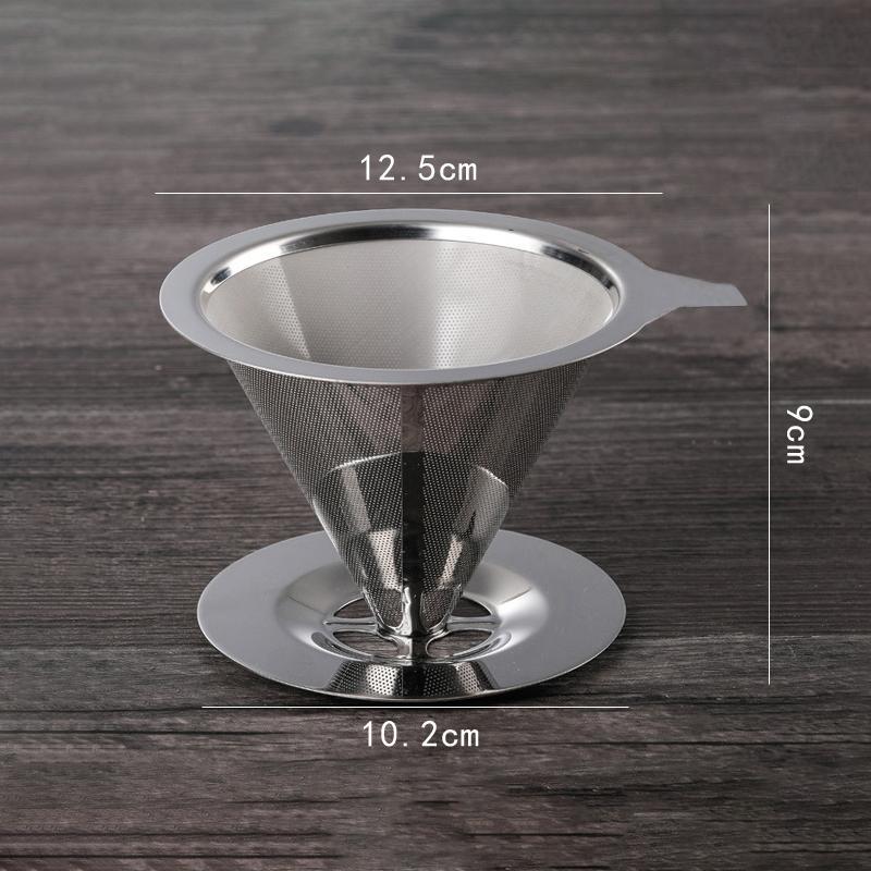 Carvallo Kaffeefilter i rostfritt stål | Fin sil & snabb avrinning | Ø 11,5–12,5 cm | Återanvändbar & Hållbar