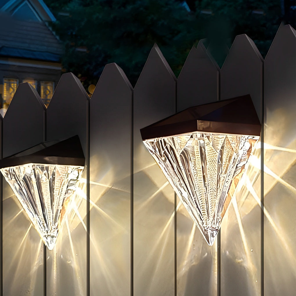 2 Stuks Geometrisk LED Vattentät Svart Solvägglampa