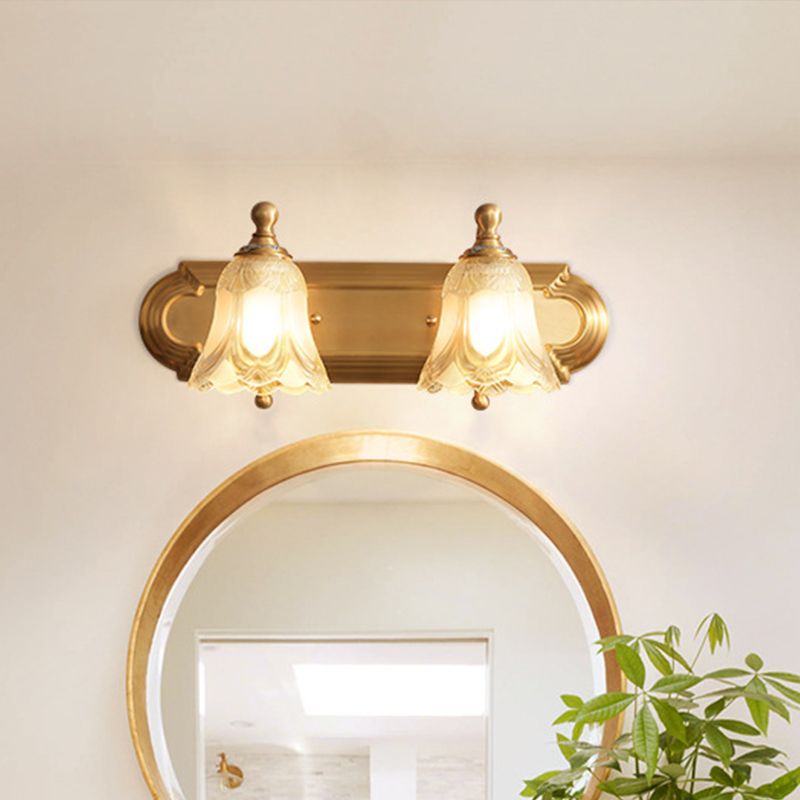 Modern LED Blom Wandleuchte Guld Badrum Metall & Kristall