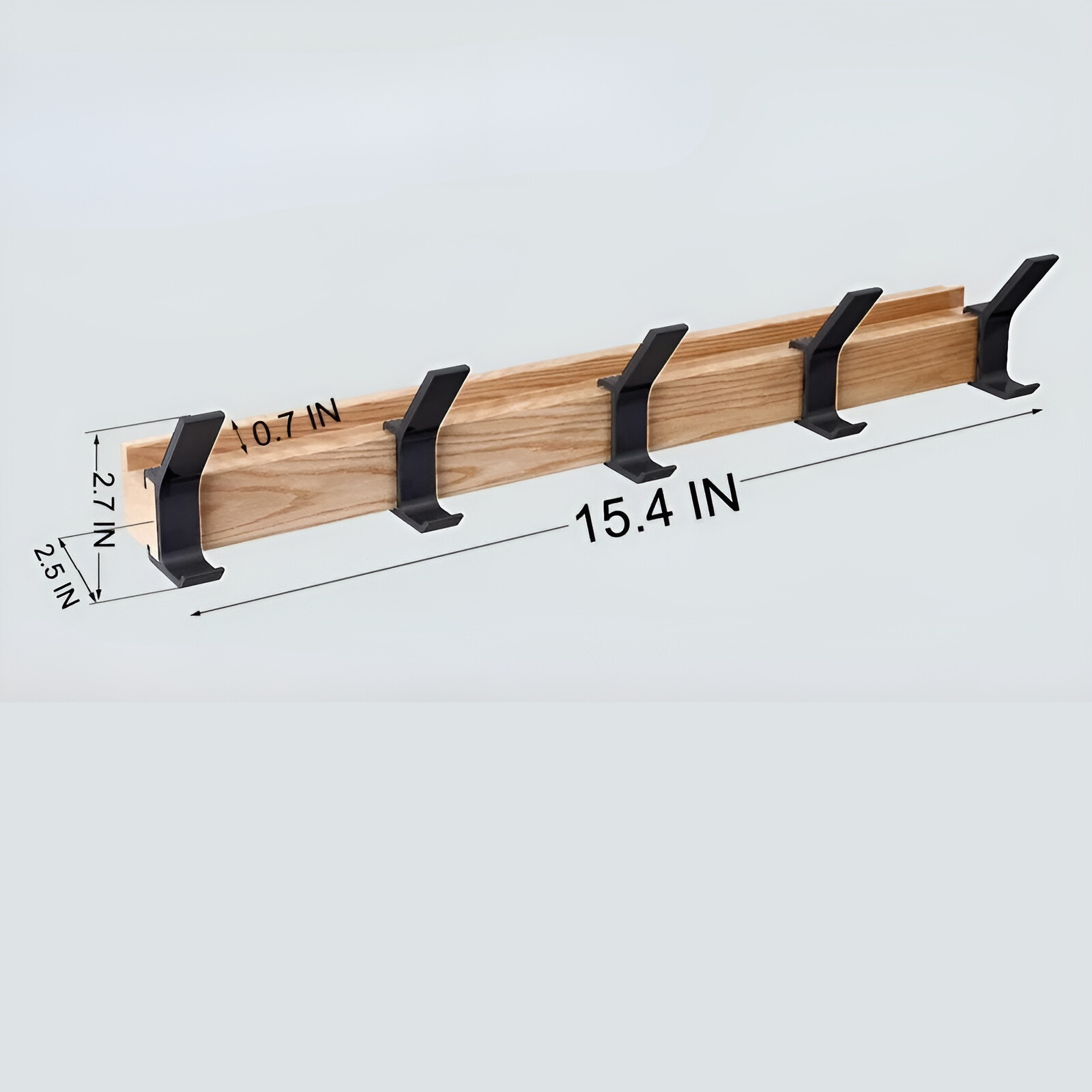 HookFlex Rack - Väggmonterad Rörlig Bambu-Krokarställning