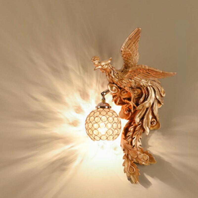 LuxeFlame - Draken Phoenix Vägglampa | Mystisk LED Belysning