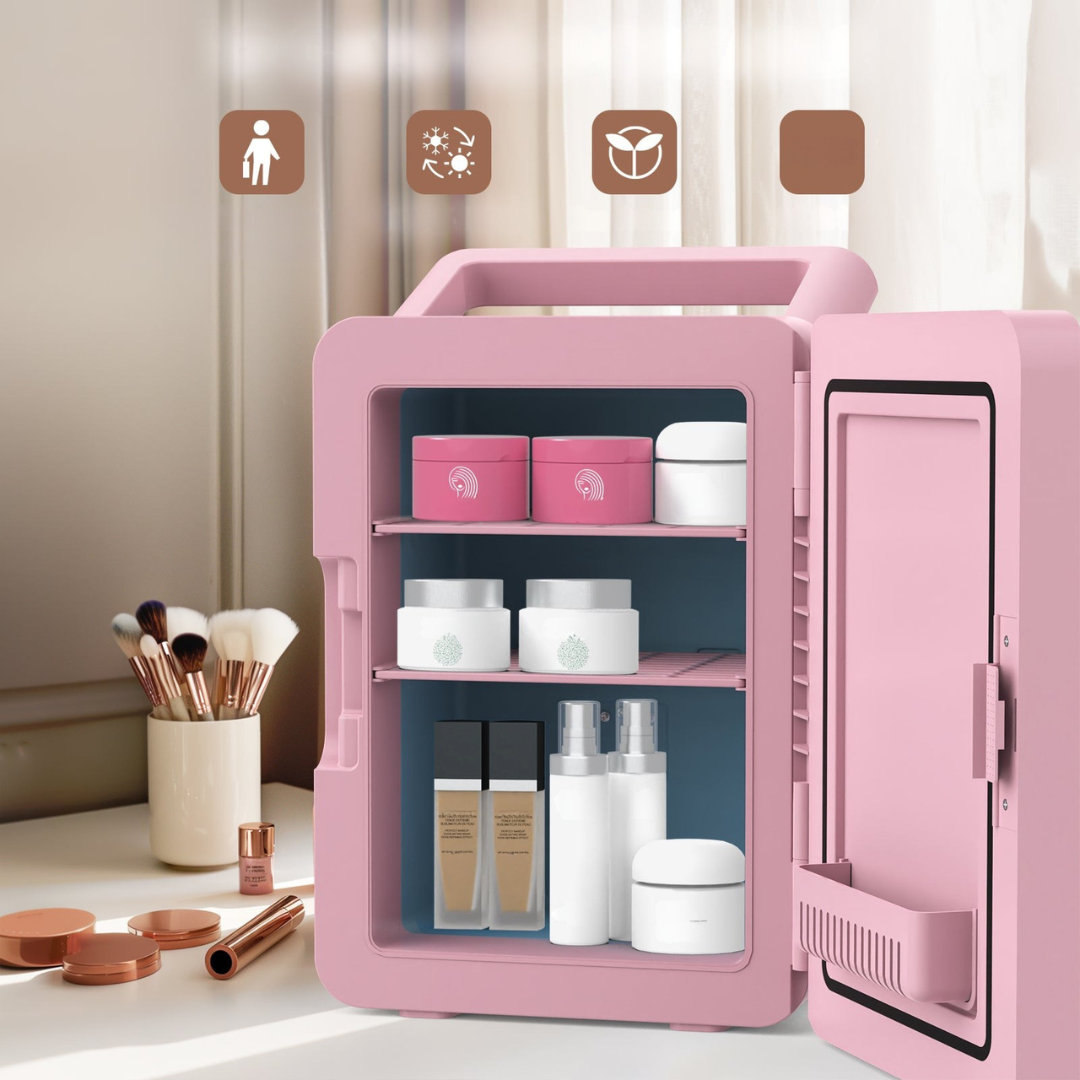 Mini Kylskåp Spegeldörr Portabel 12L Kylare