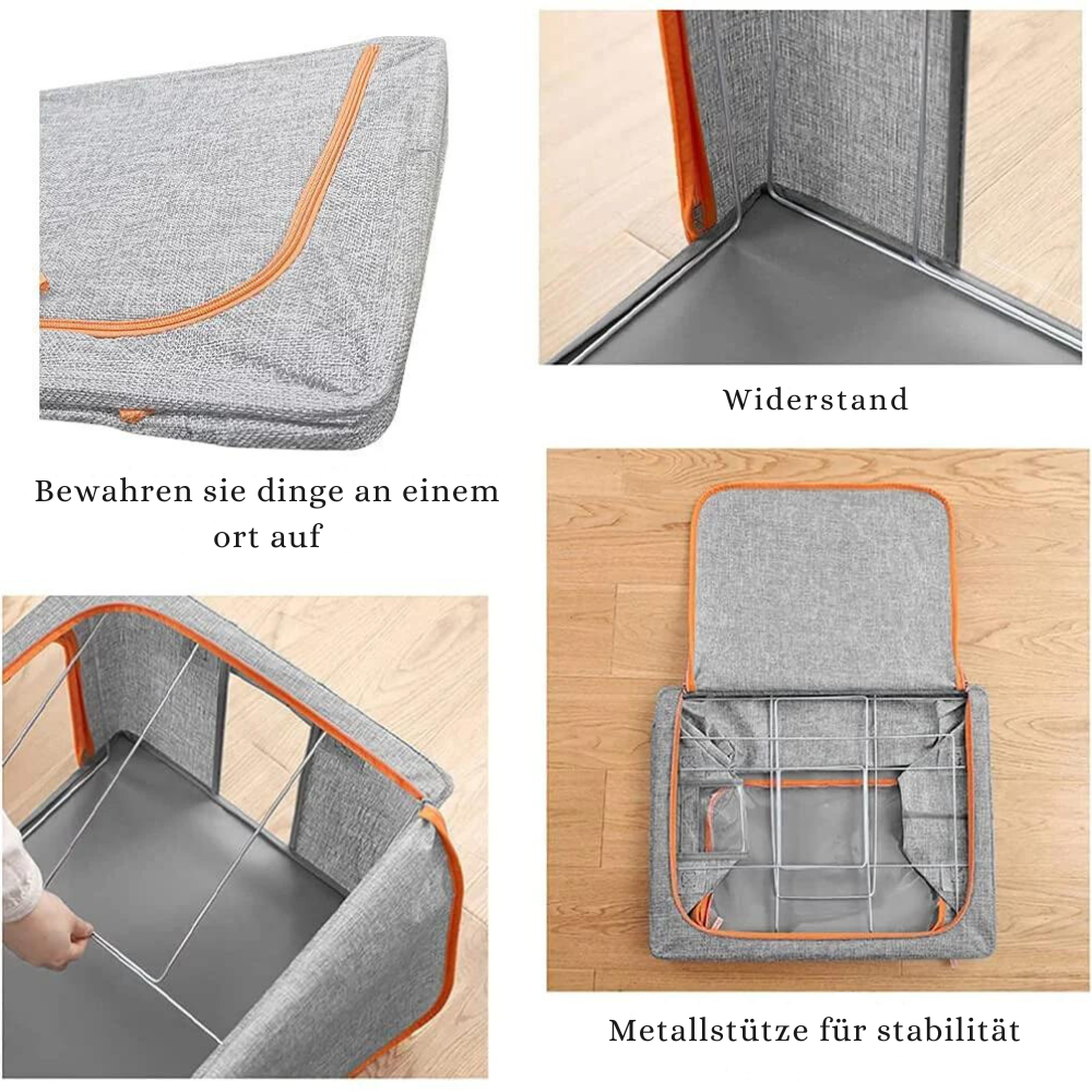 Carvallo - Fällbar förvaringslåda med metallram och fönster