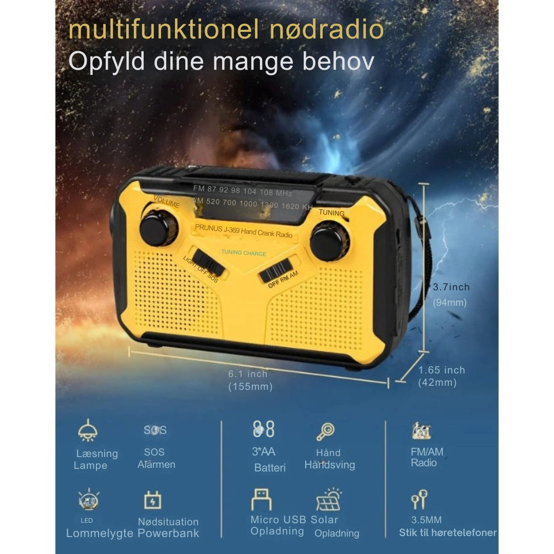 PrepMate - Bärbar nödradio och powerbank för överlevnad och friluftsliv