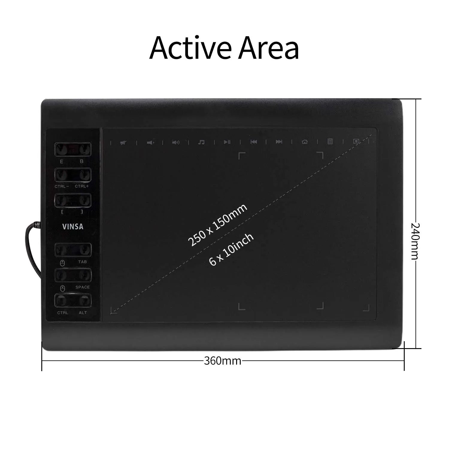 Stort digitalt ritkonsttablett skissblock med penna