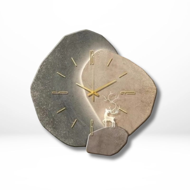 Modern tyst kvarts väggklocka | 11,8 tum med mjukt bakgrundsbelysning MDF | Brick by Brick