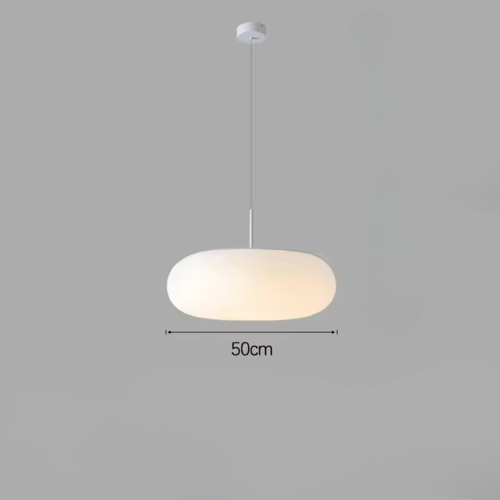 Nyxora | Modern hängande lampa i crema i minimalistisk kandelaberstil med varmt LED-ljus