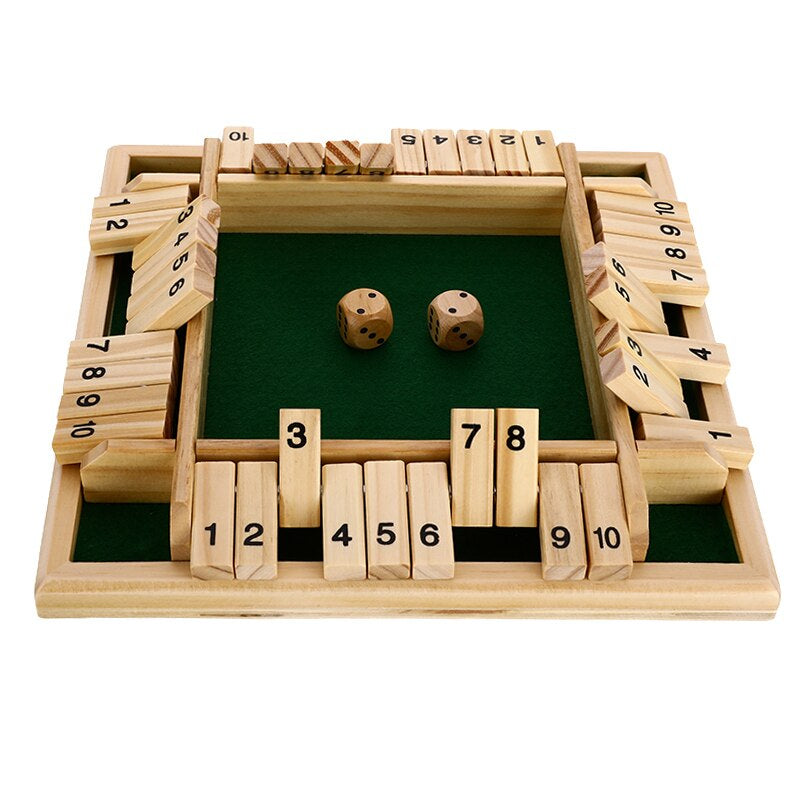 Trä Shut the Box Tärningsspel Bräde