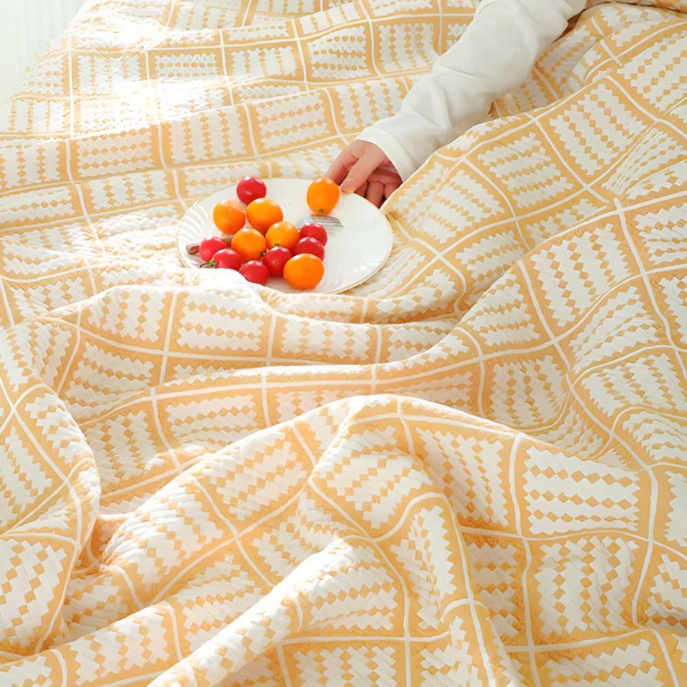 Rutig Mönster Bomulls Filt