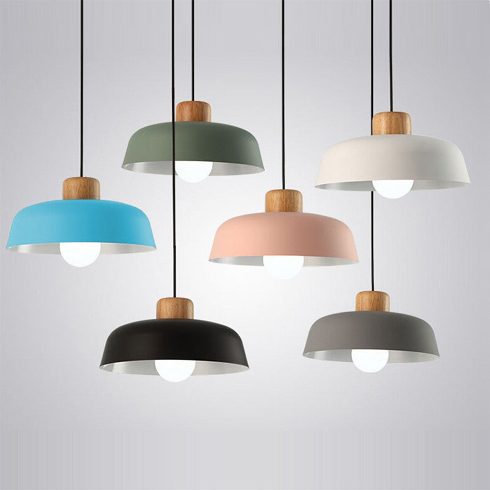 Nordic Creative Pendant Light | Naturligt Trä & Aluminium | Modern Hemljus | 11.81 x 5.51 in | Brick by Brick