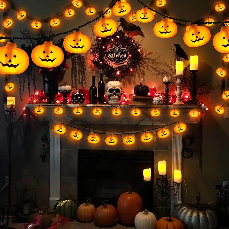 Halloween Pumpa Ljusserie – LED Dekoration för inomhus & utomhus