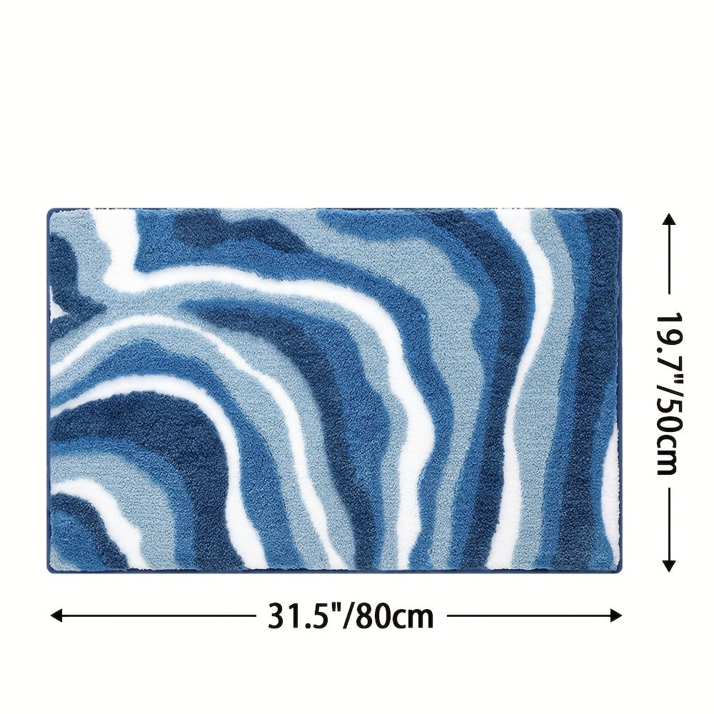 Geometrisk Badrumsmatta – Absorberande och Mjuk med Rutschfri Baksida