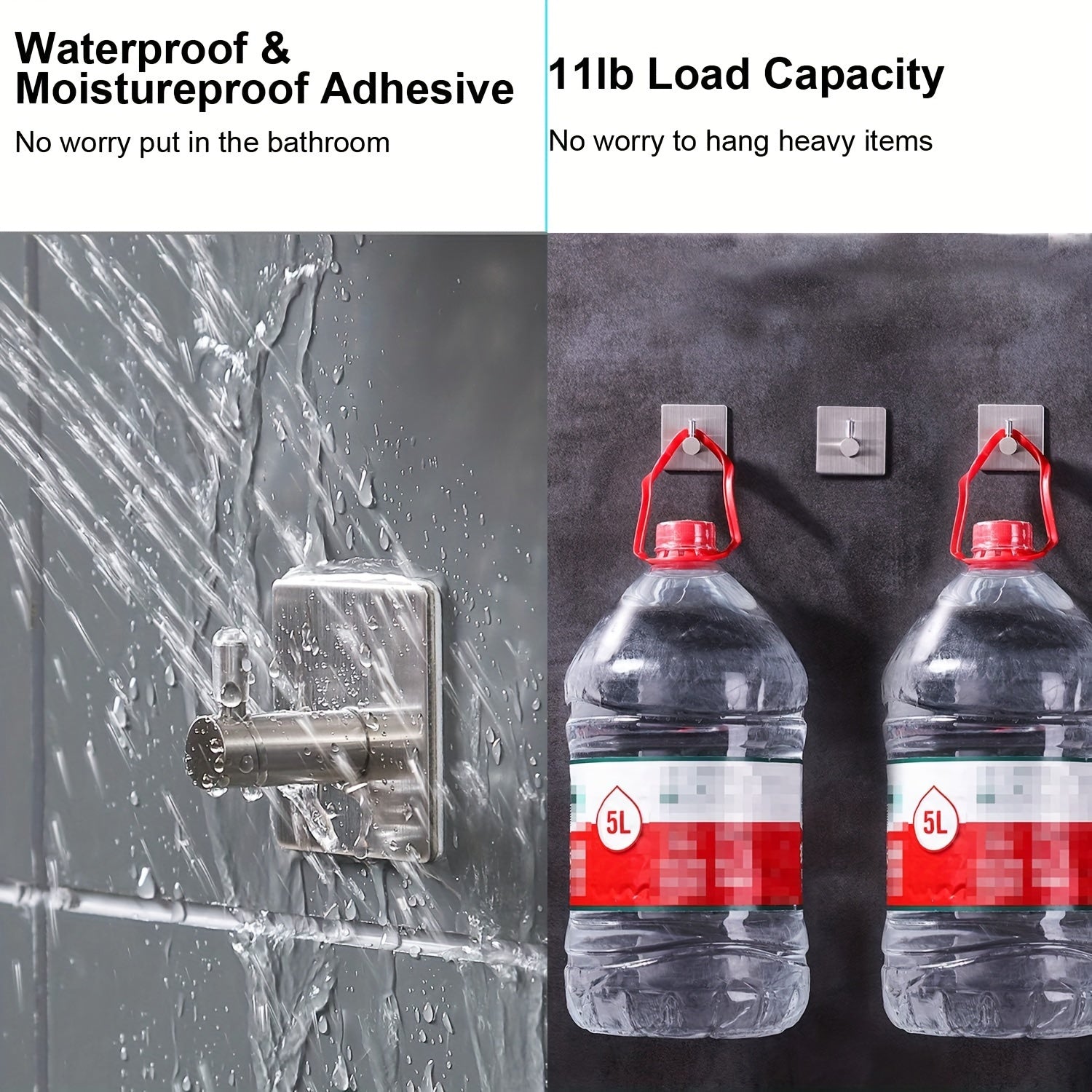 4-delars Självhäftande Rostfritt Stål Väggkrok Set – Minimalistisk, Stark och Vattentålig