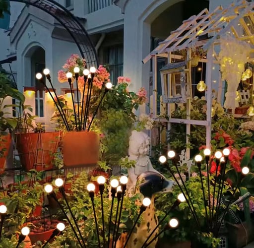 Solar trädgårdsbelysning - Starburst slingrande ljus, svänger i vinden