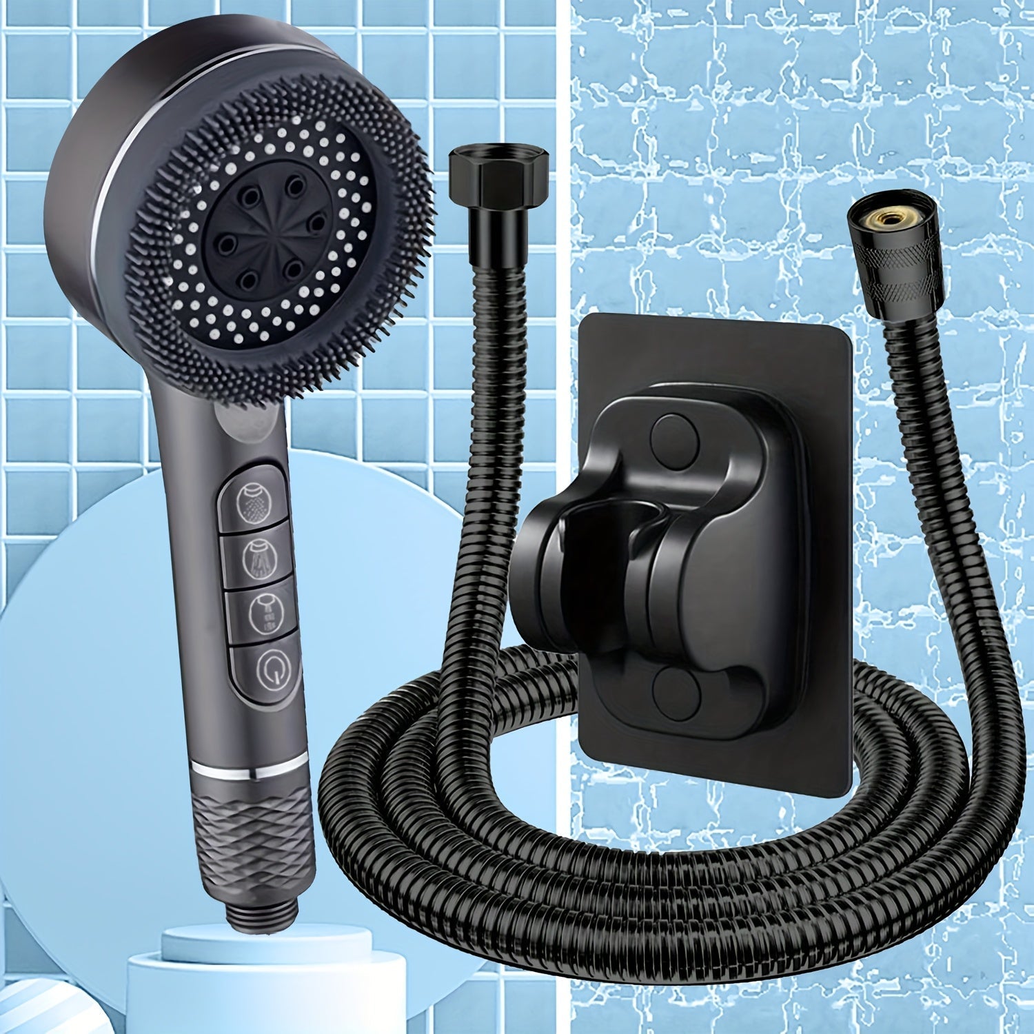AquaJet Powerduschhuvud | Högtrycks-handdusch med 5 stråltyper