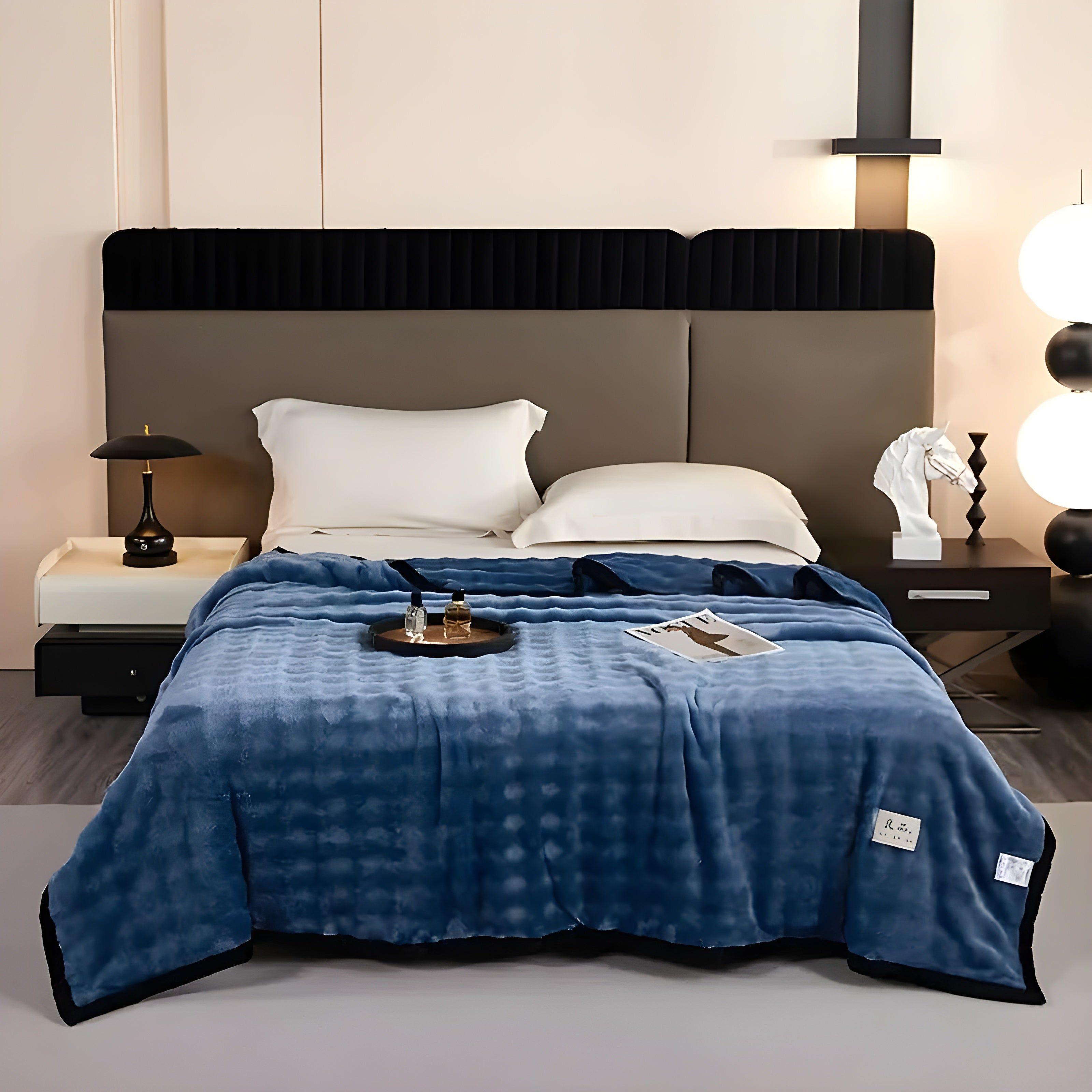 SoftSerenity Sängkläder Set - Lyxig Kaninfäll Plyschfilt