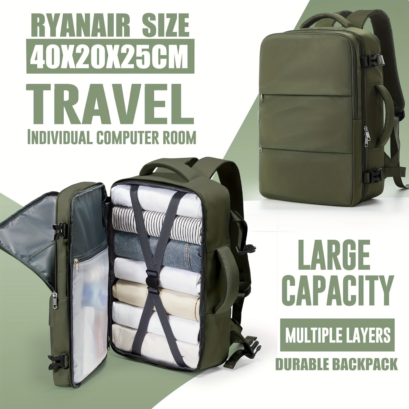 Ryanair Kabin Reser Ryggsäck Lätt Under Säte Passar