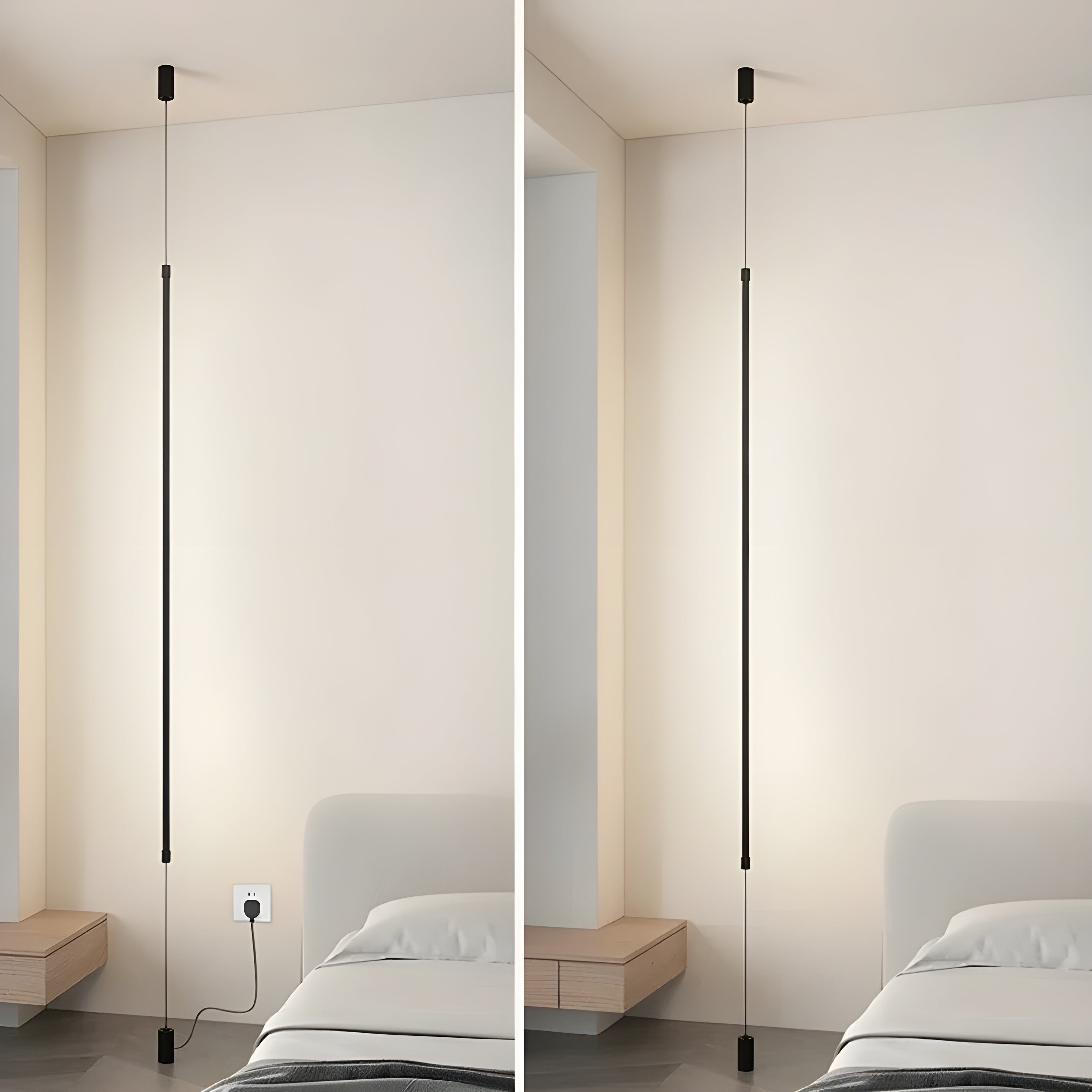 Slim LED golvlampa – Minimalistisk design för en mysig boendestämning