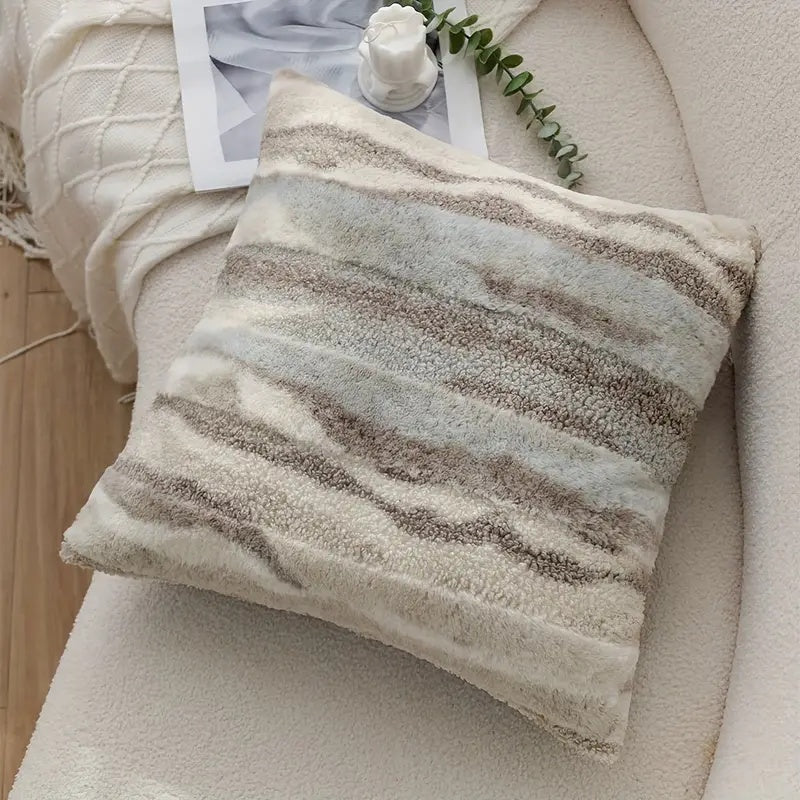 Marmor Inspirerad Plysch Kuddöverdrag