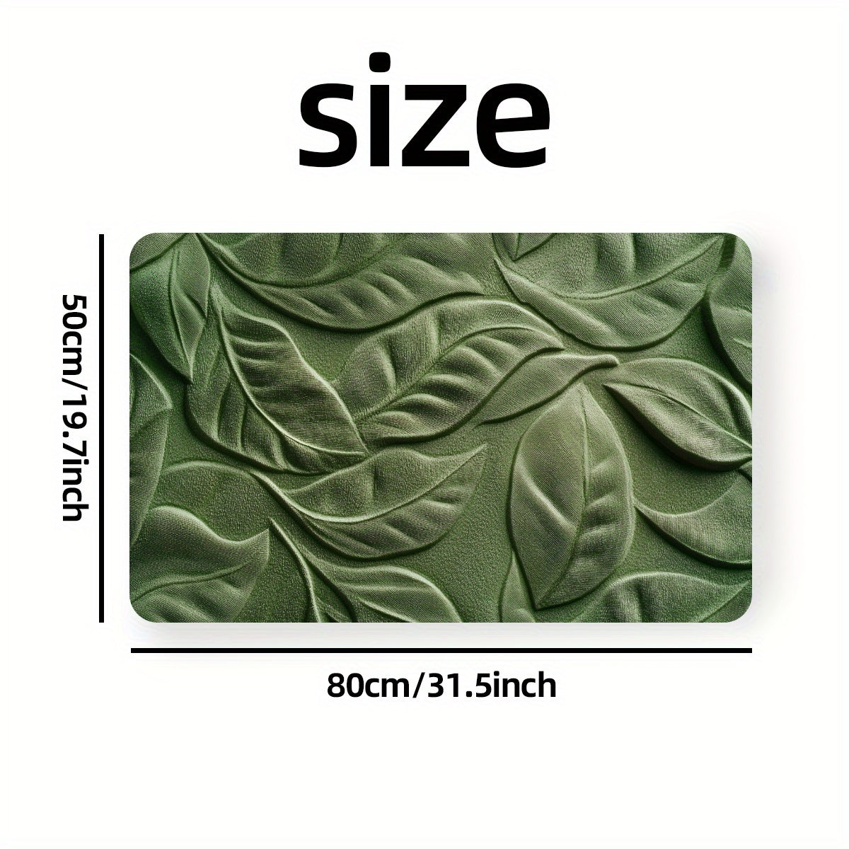 Diatomejord Badmatta med Grön Blad Mönster – Absorbent och Snabbtorkande