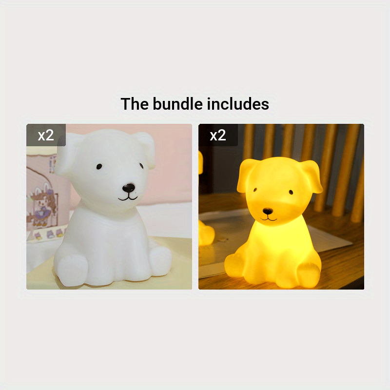 PuppyGlow - Söt Tecknad Hundlampa med Varmt Ljus för Rumsinredning