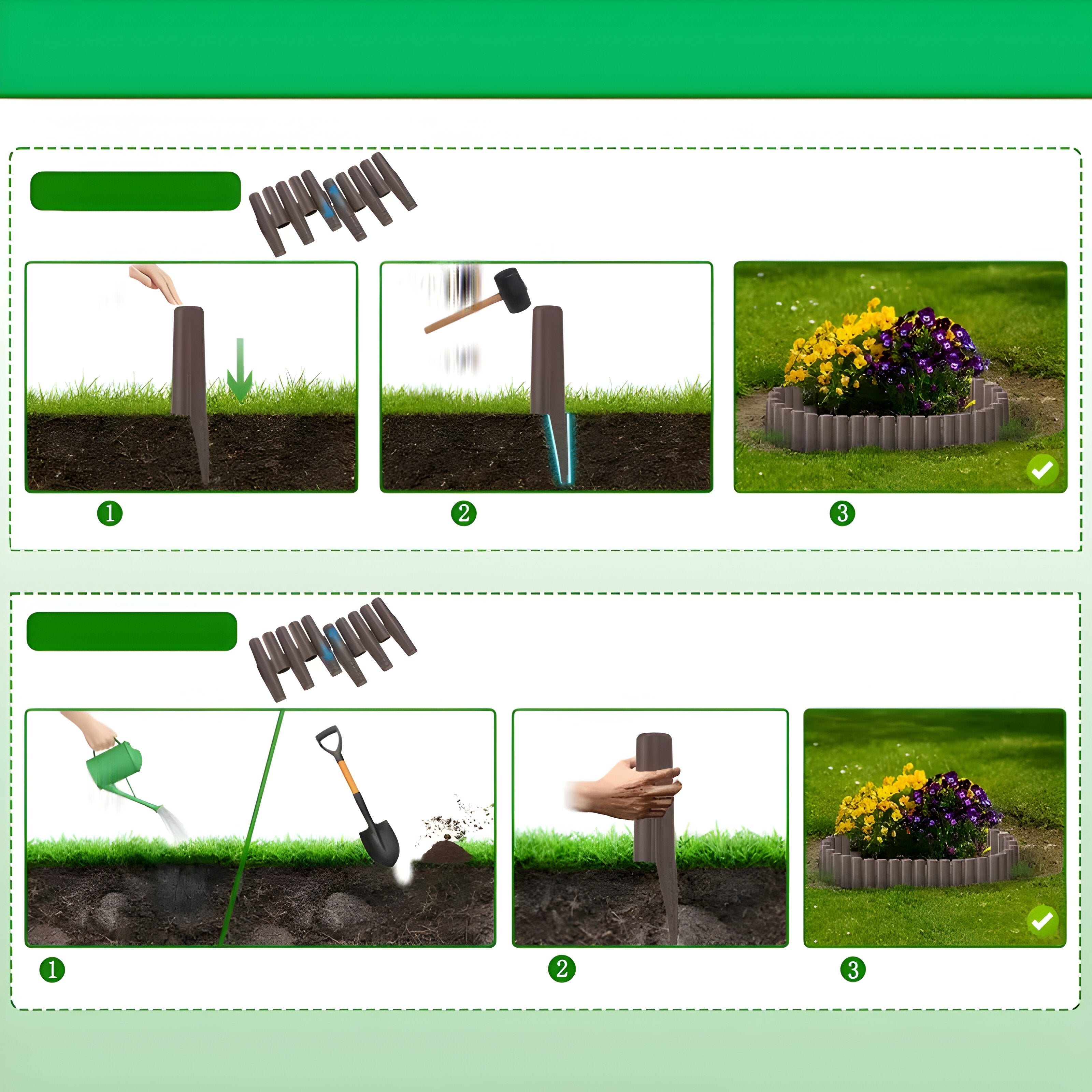 GardenEdge Pro - Dekorativ Gräskant Blomrabatt Trädgård