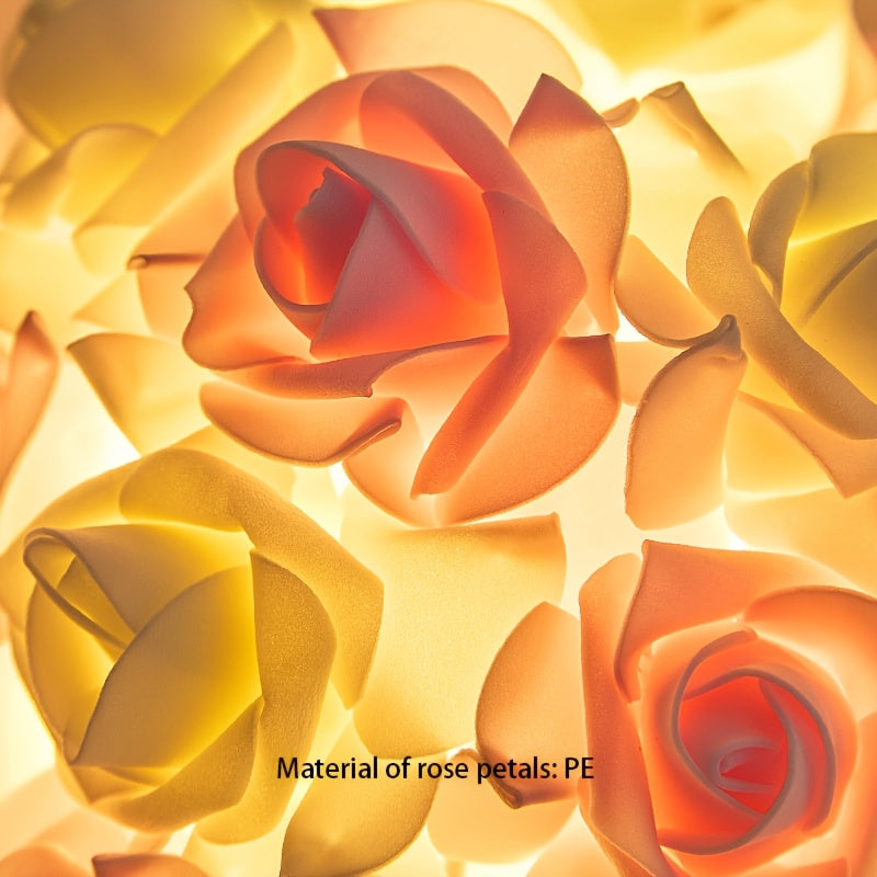 FloraGlow - Art Deco USB Rosatablett med Polerad Bas och Glödlampa