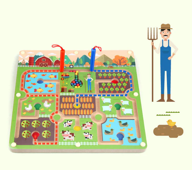 Färg Labyrint Pussel – Magnetiskt Äventyr för Barn