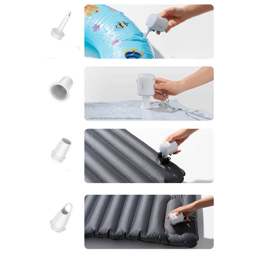 PumpMaster – Kompakt minipump med USB-C för snabb uppblåsning och tömning