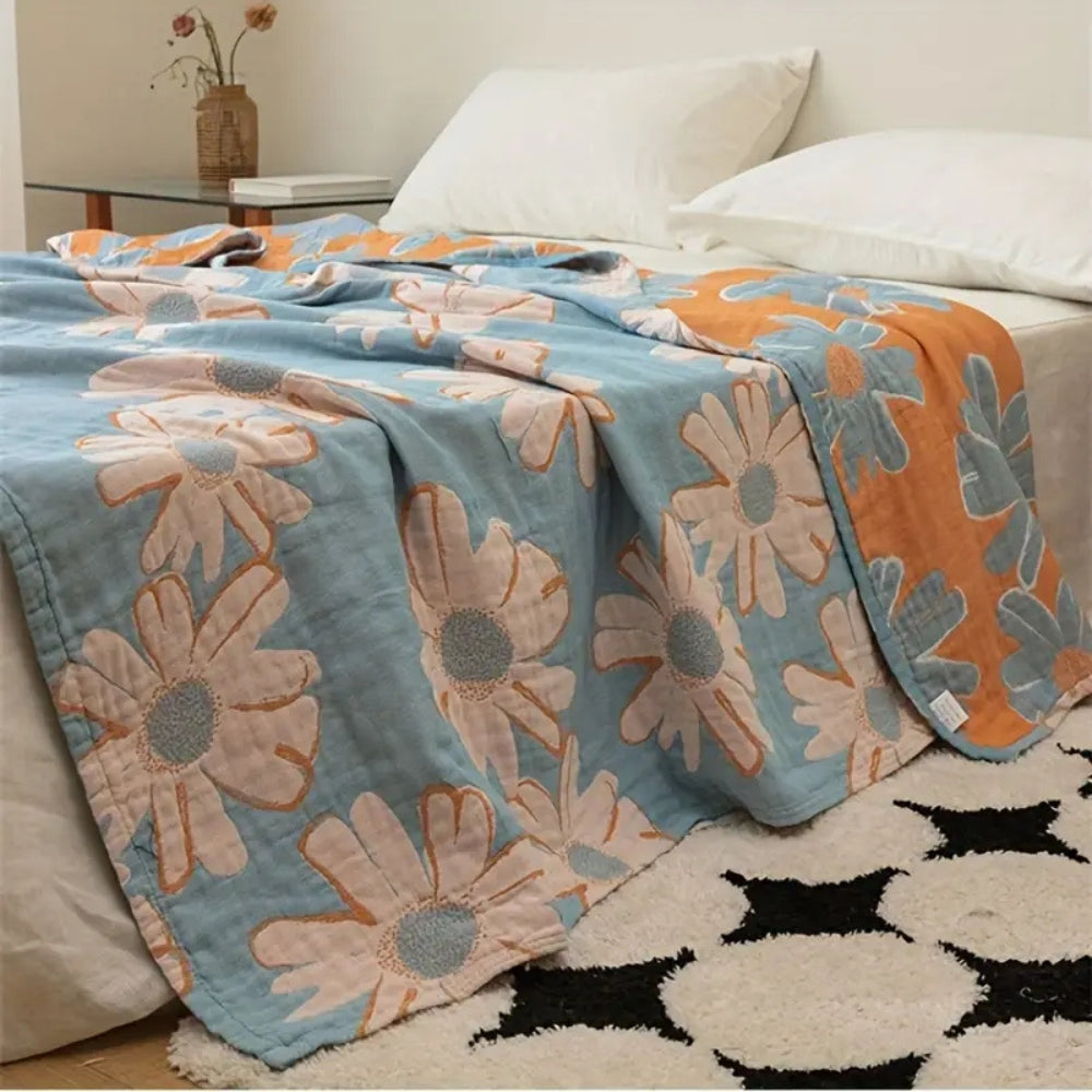 Sommarredo Daisy Bomullspläd