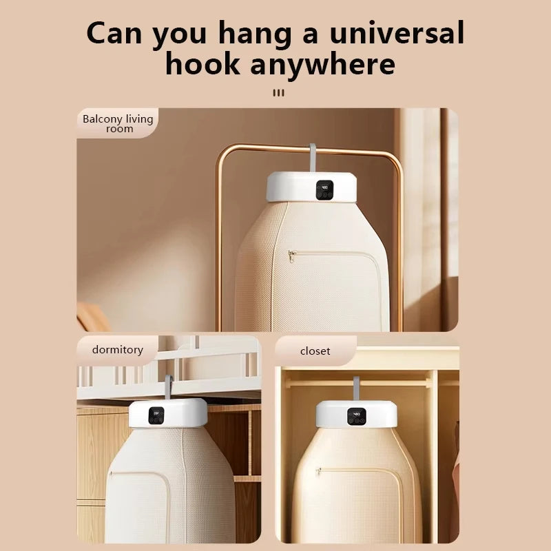 Bärbar elektrisk klädtork med fjärrkontroll – Snabbtorkande och kompakt tvättlösning