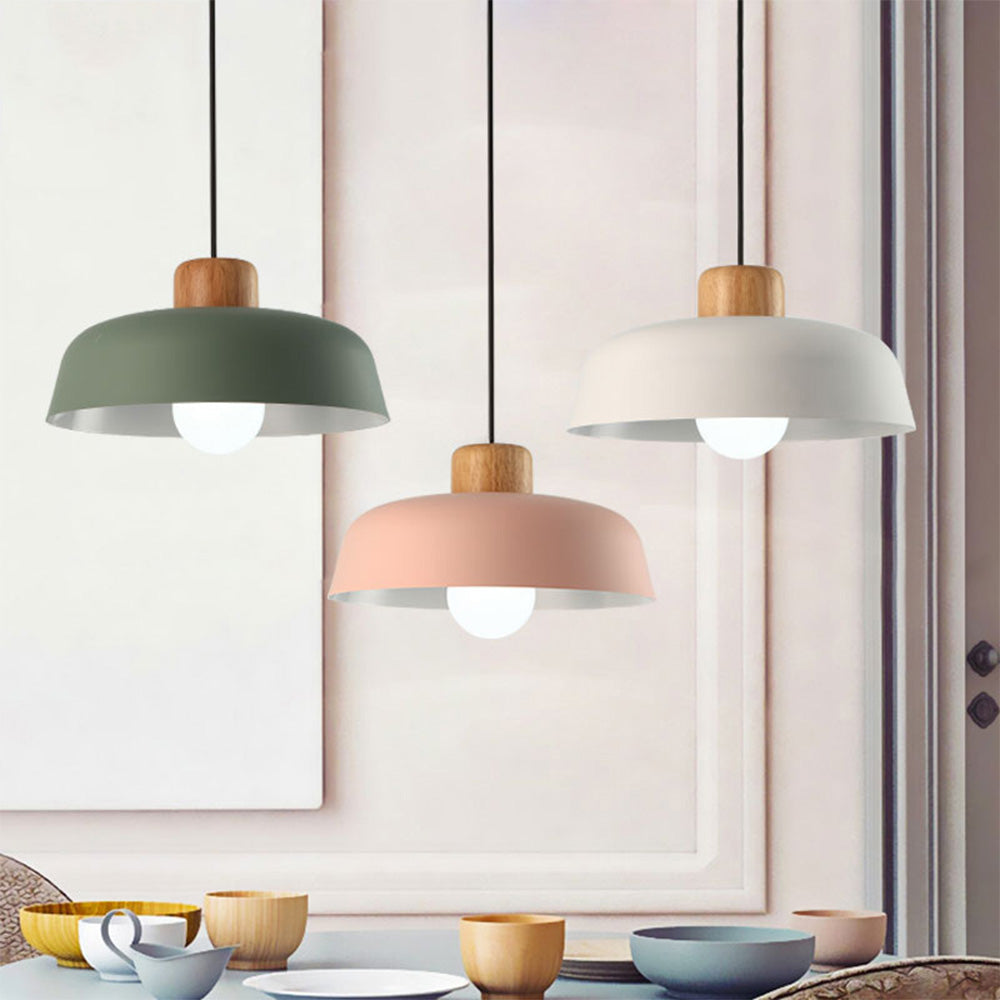 Nordic Creative Pendant Light | Naturligt Trä & Aluminium | Modern Hemljus | 11.81 x 5.51 in | Brick by Brick